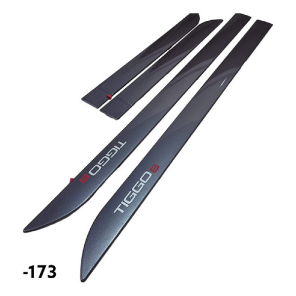 Jogo De Frisos Das Portas Chery Tiggo 8 Grafite - Original
