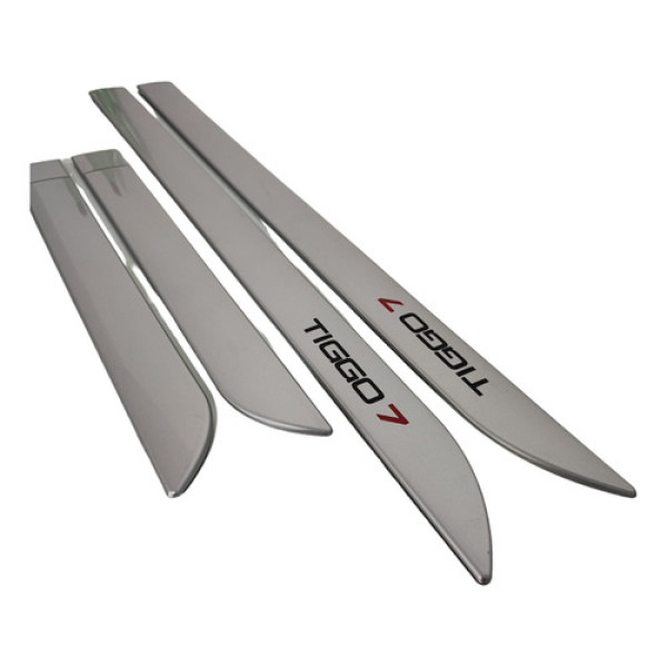 Jogo De Frisos De Porta Prata Perolizado Chery Tiggo 7