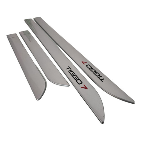 Jogo De Frisos De Porta Prata Perolizado Chery Tiggo 7