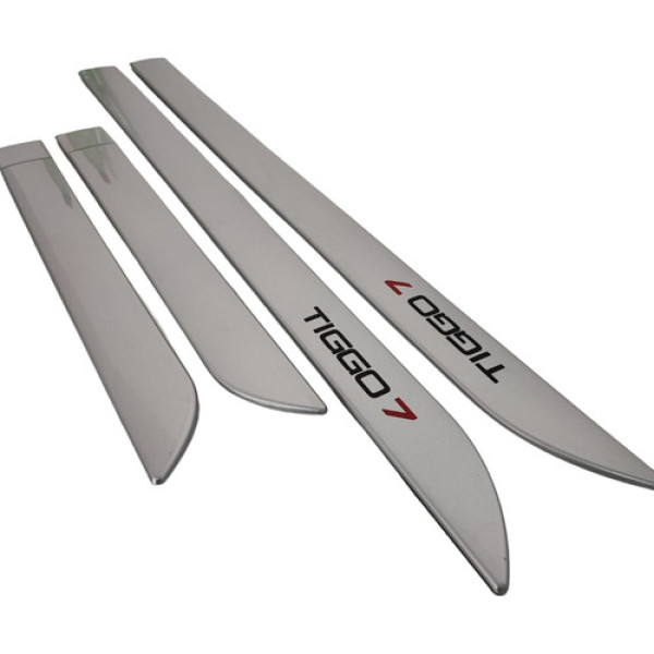 Jogo De Frisos De Porta Prata Perolizado Chery Tiggo 7