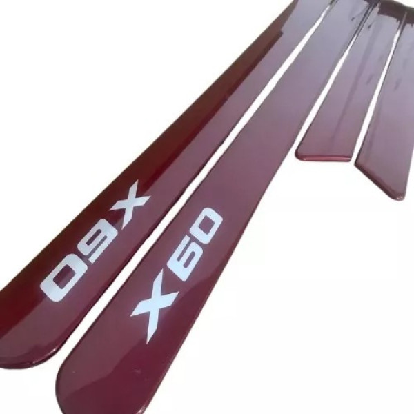 Jogo Friso Lateral Lifan X60 Vermelho C/ Prata